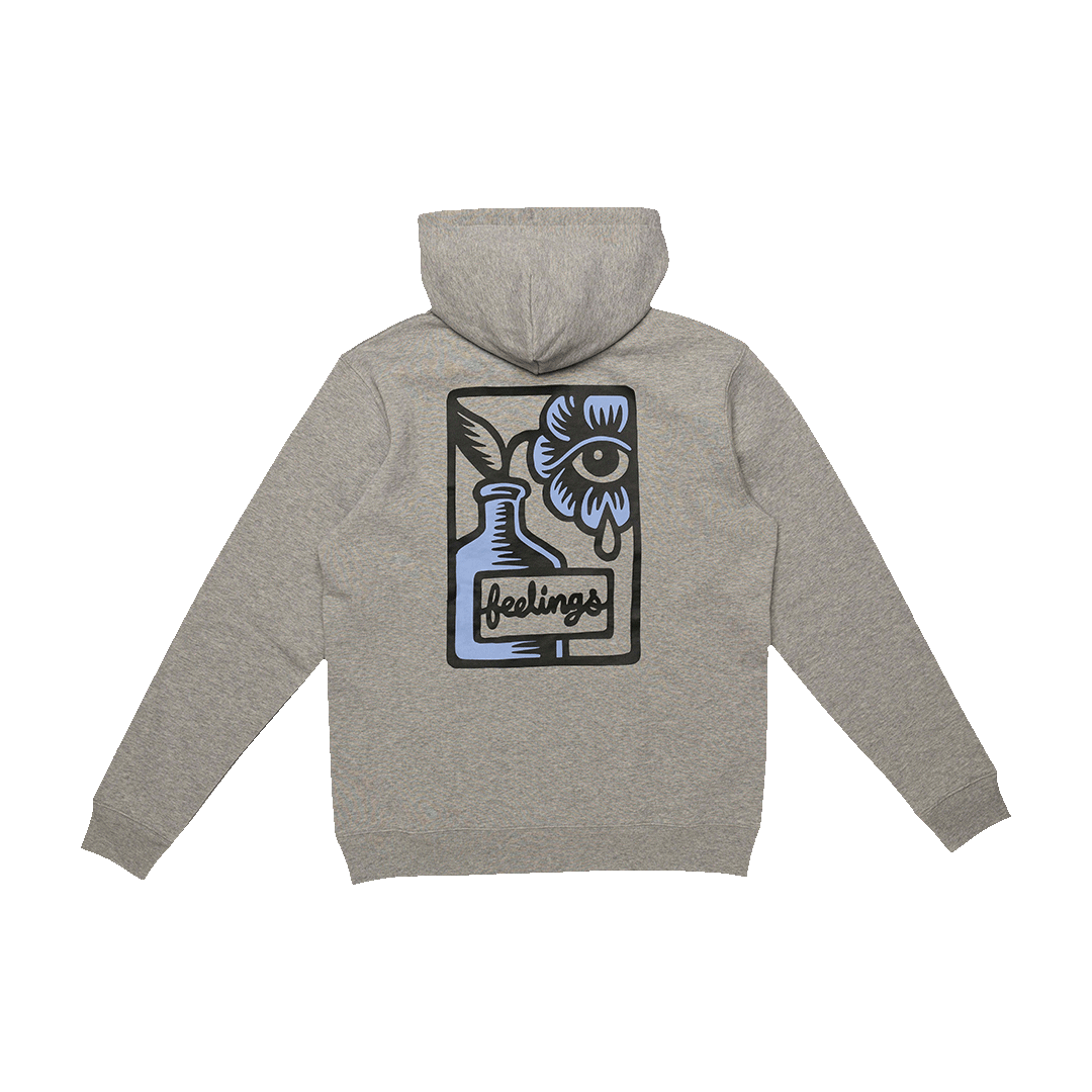 Flower Hoodie Grey Heather And Feelings Store