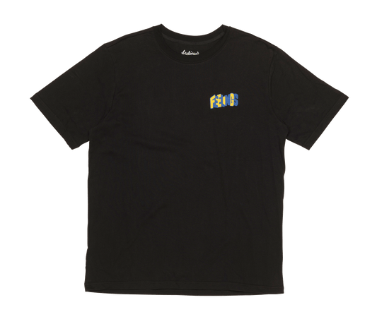 Patchwork Short Sleeves Tee Shirt Black
