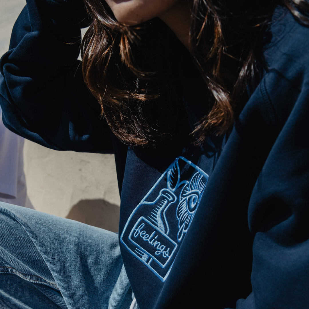 Brea Heavy Crewneck Sweatshirt Navy