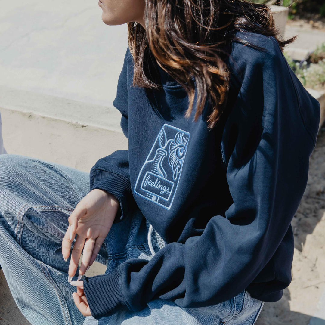 Brea Heavy Crewneck Sweatshirt Navy