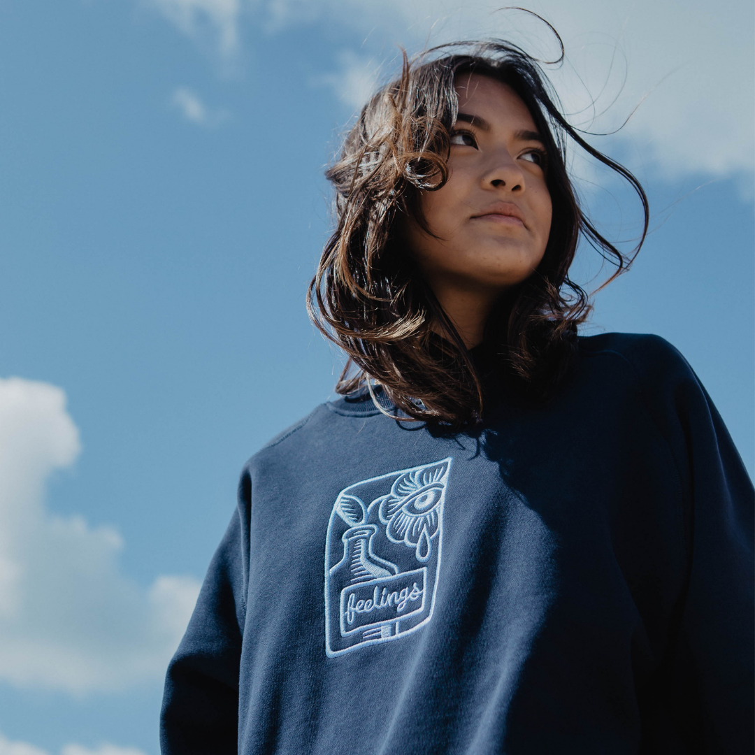 Brea Heavy Crewneck Sweatshirt Navy