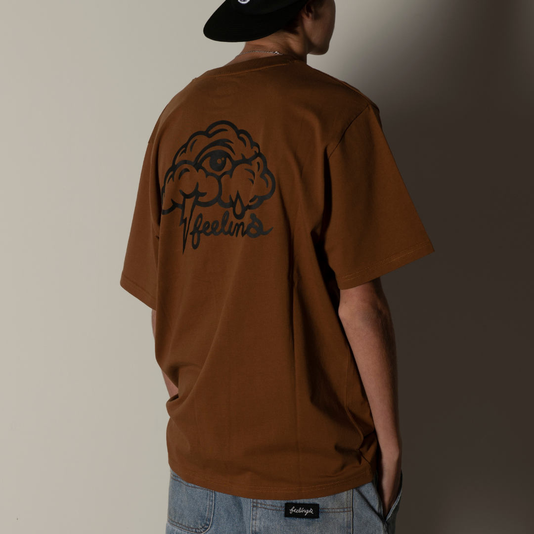 Tee shirt Clouds Marron Caramel