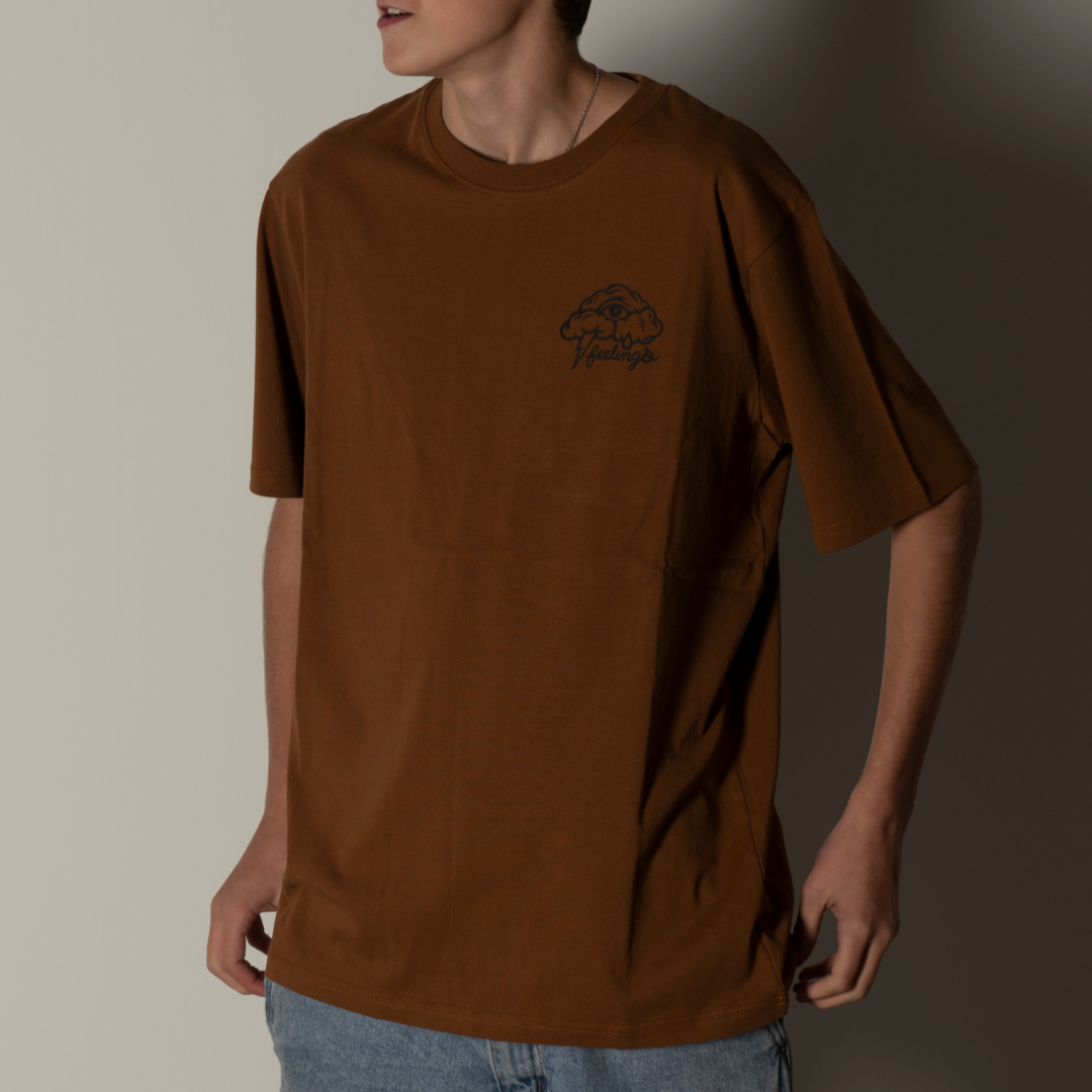 Tee shirt Clouds Marron Caramel