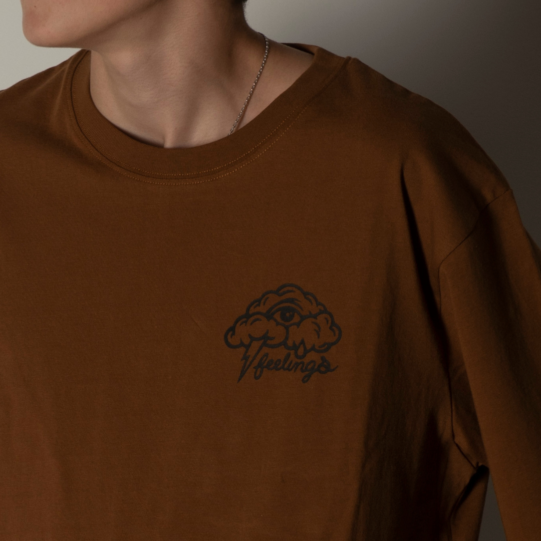 Tee shirt Clouds Marron Caramel