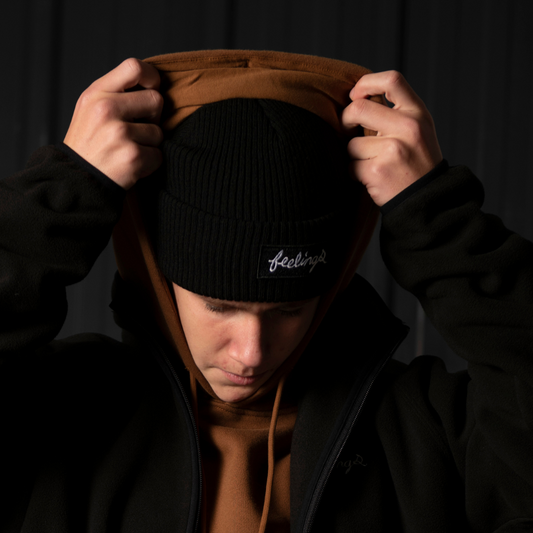 Stripe Logo Beanie Black