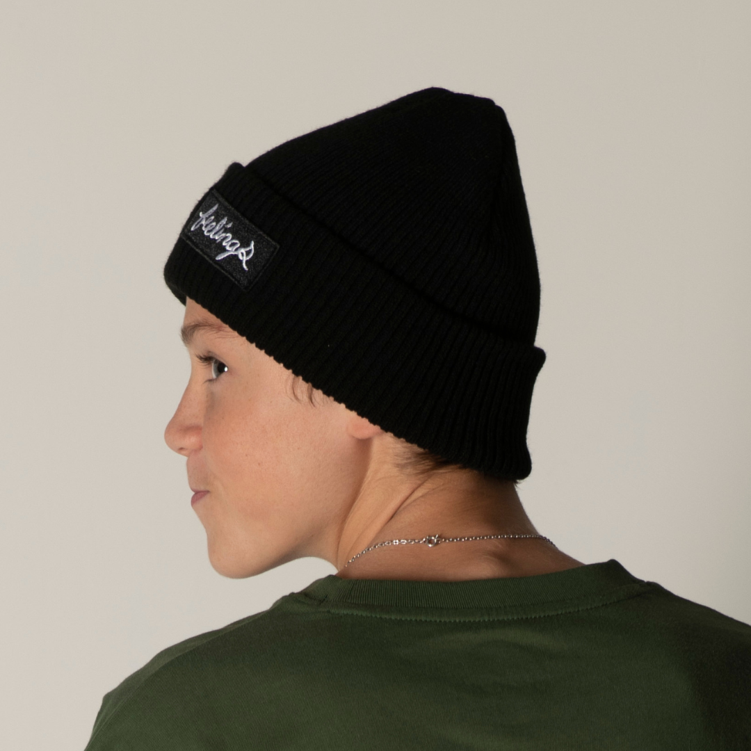 Stripe Logo Beanie Black
