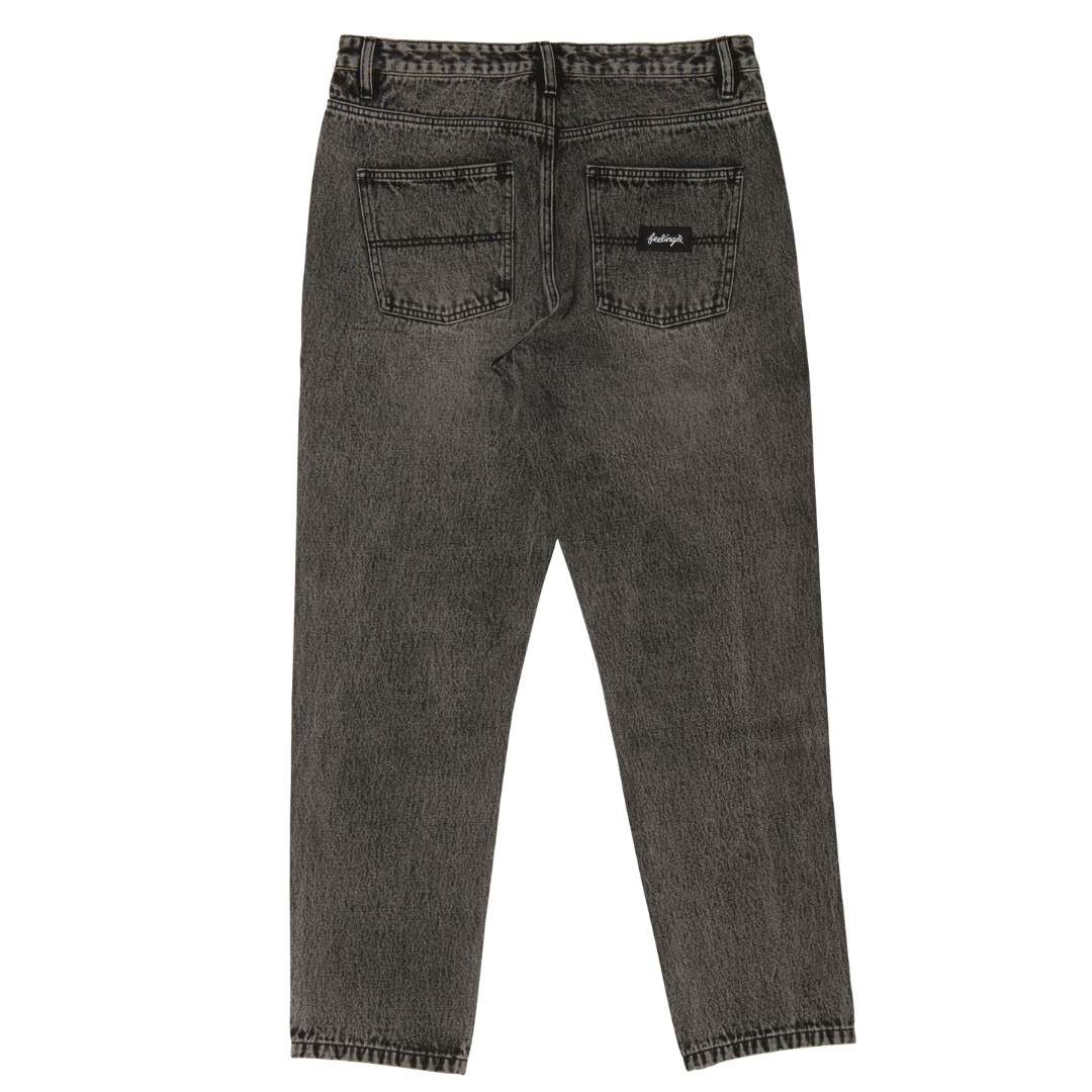 Grinder Pants Black Acid Wash Denim