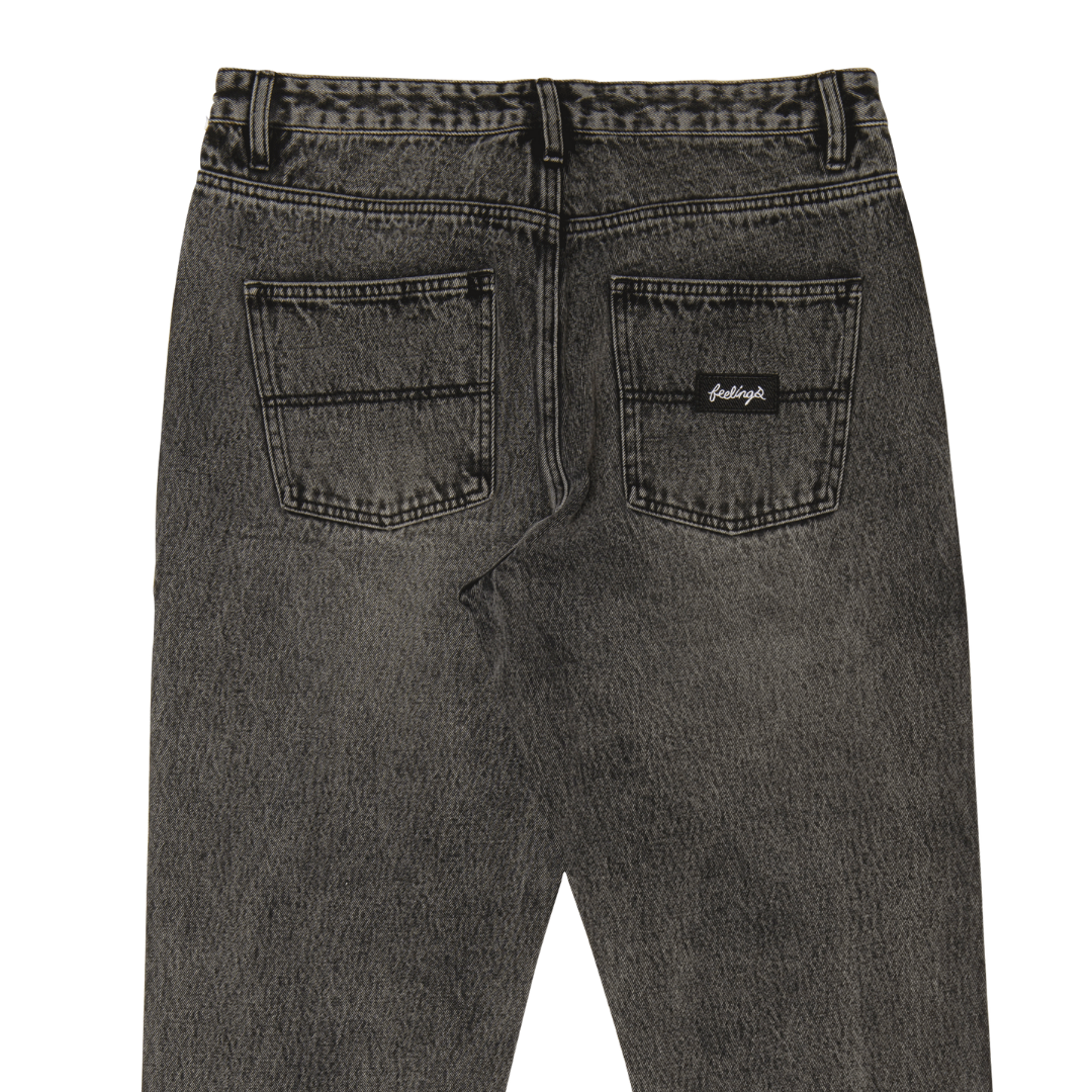 Grinder Pants Black Acid Wash Denim