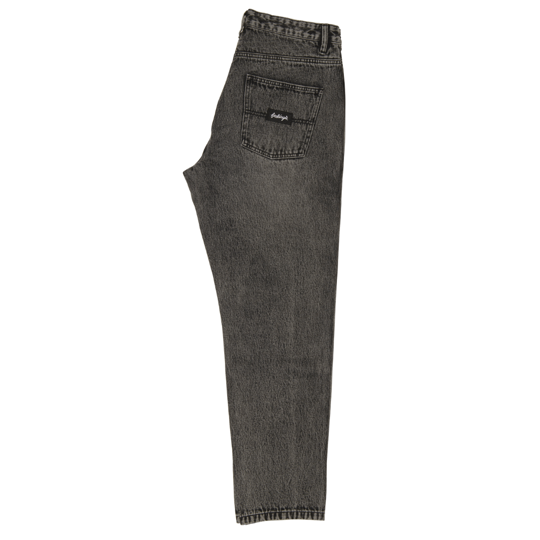 Grinder Pants Black Acid Wash Denim