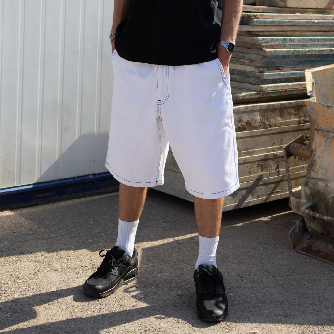 Maker Shorts White Denim