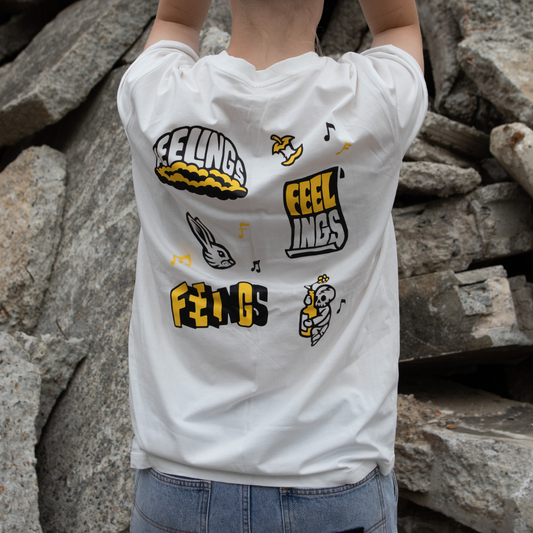 Patchwork Short Sleeves Tee Shirt White