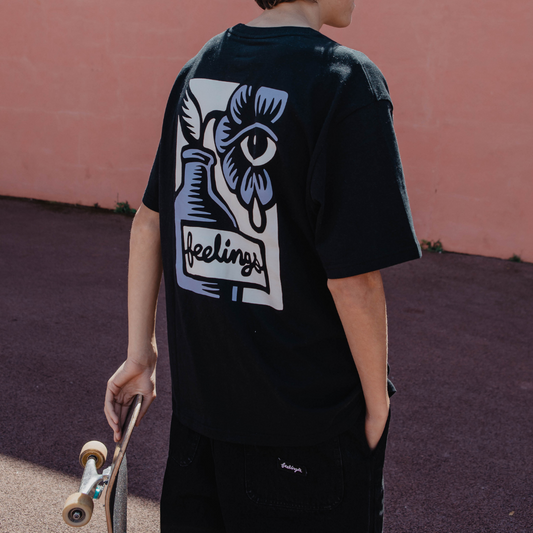 Flower Tee Shirt Black