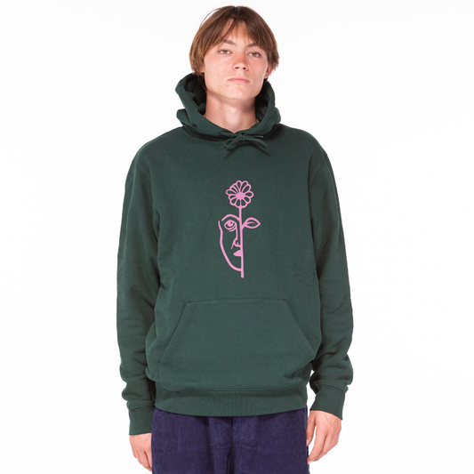 Split Hoodie Pine Green