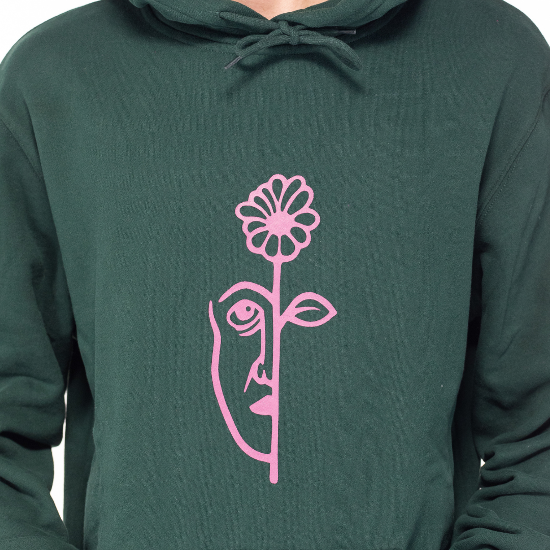 Split Hoodie Pine Green