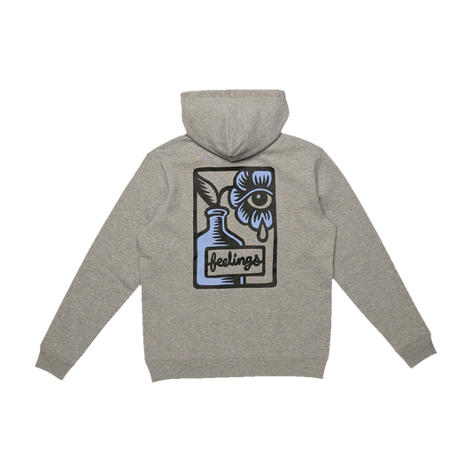 Flower Hoodie Grey Heather