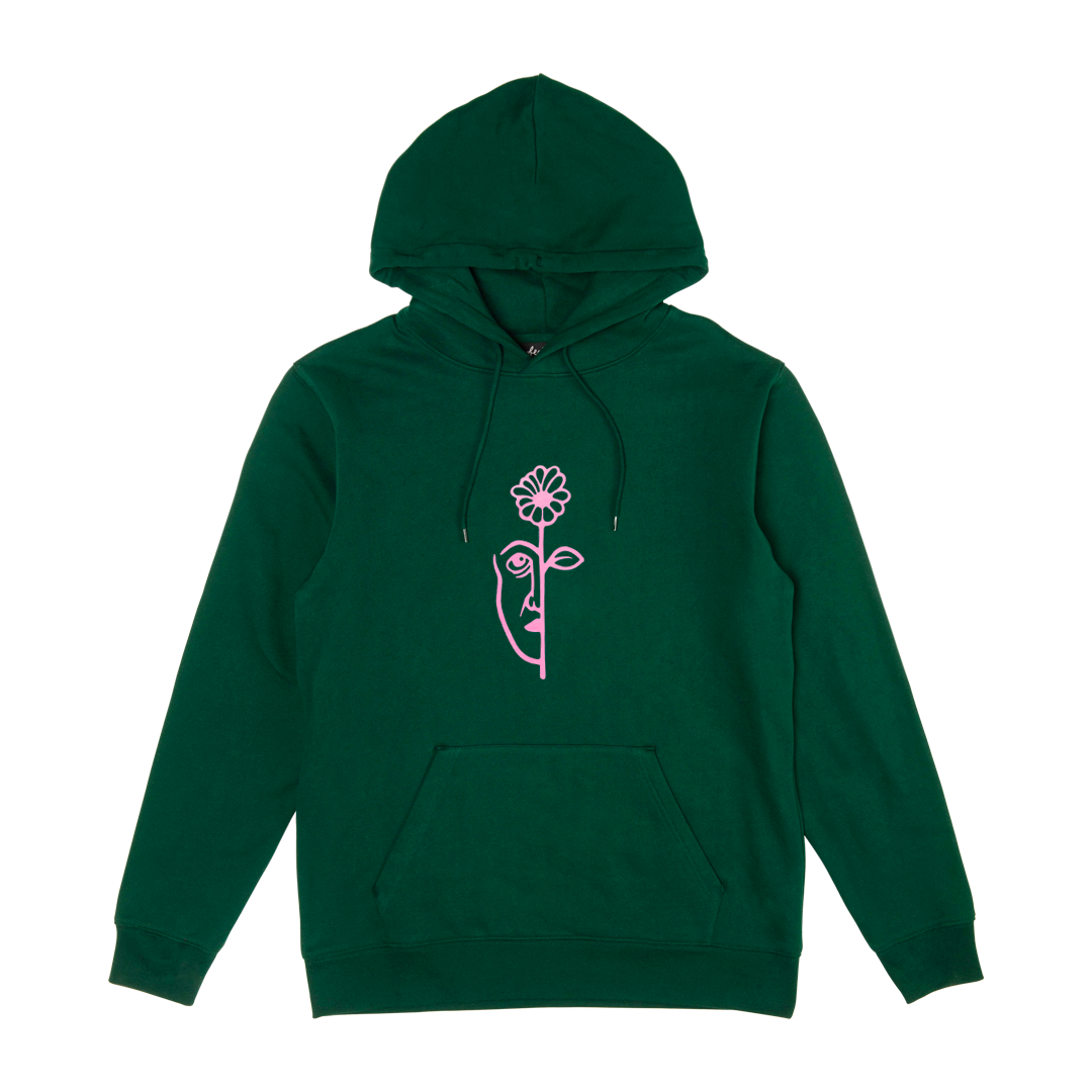 Split Hoodie Pine Green