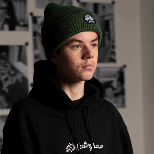 Clouds Patch Beanie Black Forest