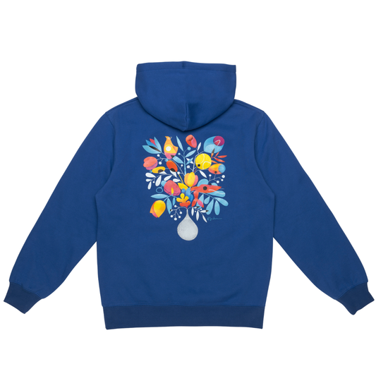 Flores Hoodie Electric Blue