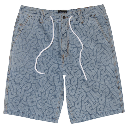 Maker Shorts Blue AOP Denim