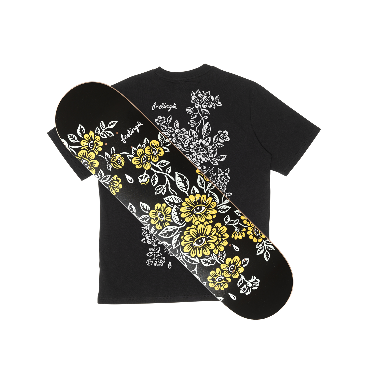Planche de skateboard florale taille 8,25
