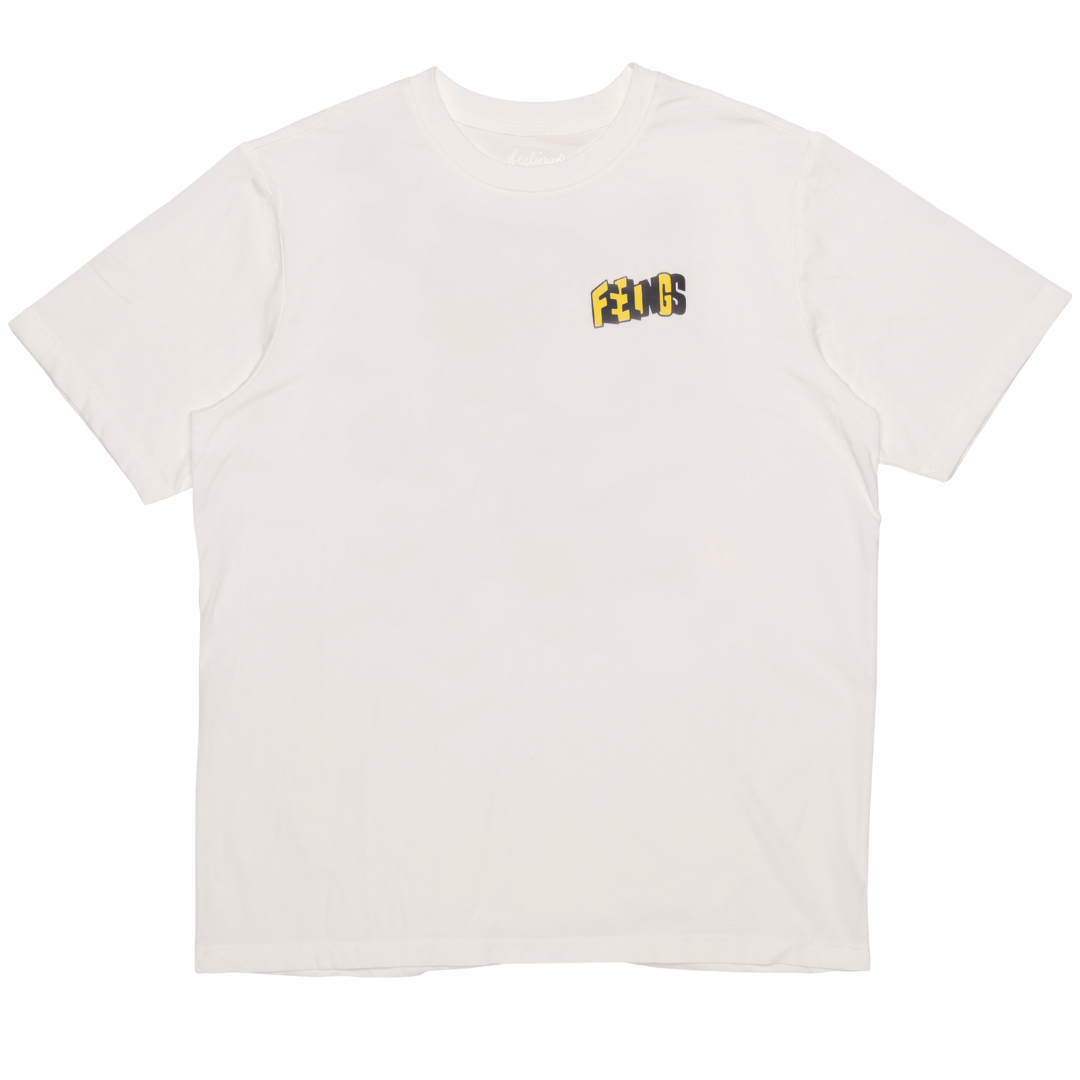 Patchwork Short Sleeves Tee Shirt White